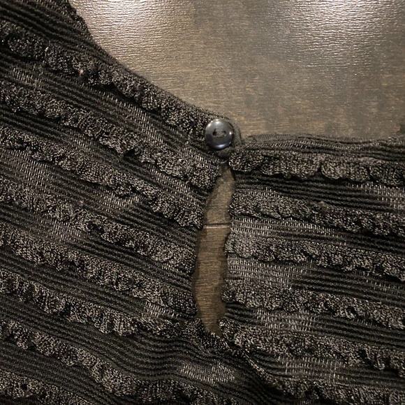 Derek Heart Textured Black Peplum Top - Picture 3 of 7